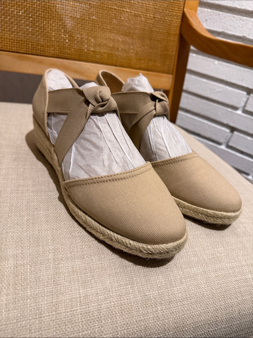 LifeStride Taupe Espadrille Wedge Shoes